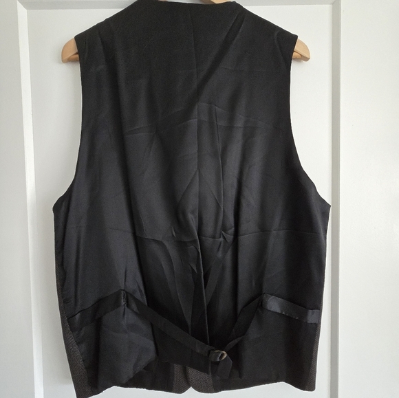 Classic Mens Gray/black Button-Up Suit Vest 42 T, Wool - Picture 2 of 10